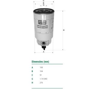 Filtro Separador Agua - Wk10601 Mann