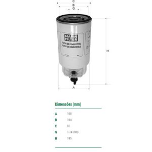 Filtro Separador Agua - Wk1030 Mann