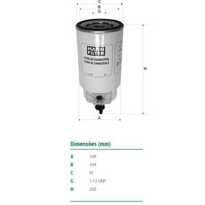 Filtro Separador Agua - Wk10501 Mann