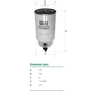 Filtro Separador Agua - Wk10602 Mann