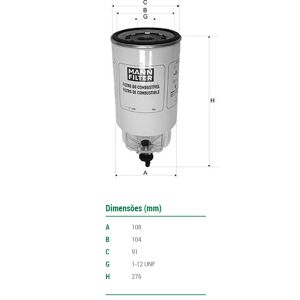 Filtro Separador Agua - Wk10604 Mann